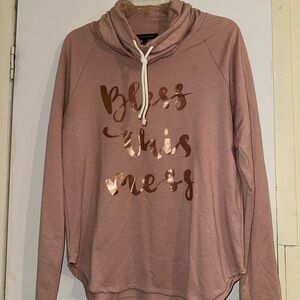Women's Pink Hoodie - Bless This Mess